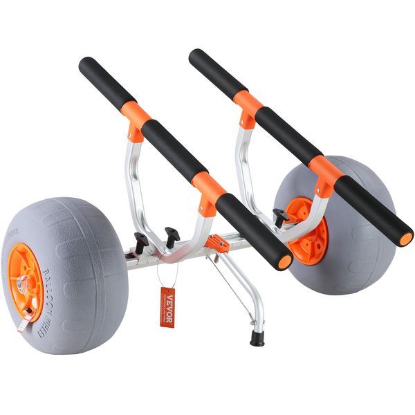 Heavy Duty Kayak Cart, Foldable Canoe Trolley Cart With 12'' Tires, Adjustable Width 6.69'-17.32',350 Lb Weight Capacity Kayak Trolley For Kayaks C_voghion.com