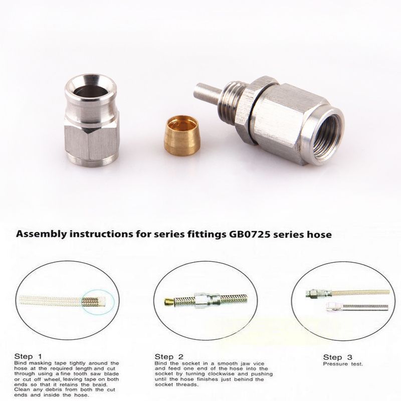 Adaptador de conexión hembra de PTFE con extremos de manguera de freno giratorio recto de acero inoxidable de 90 grados AN3 45, pieza de motor de automóvil_voghion.com