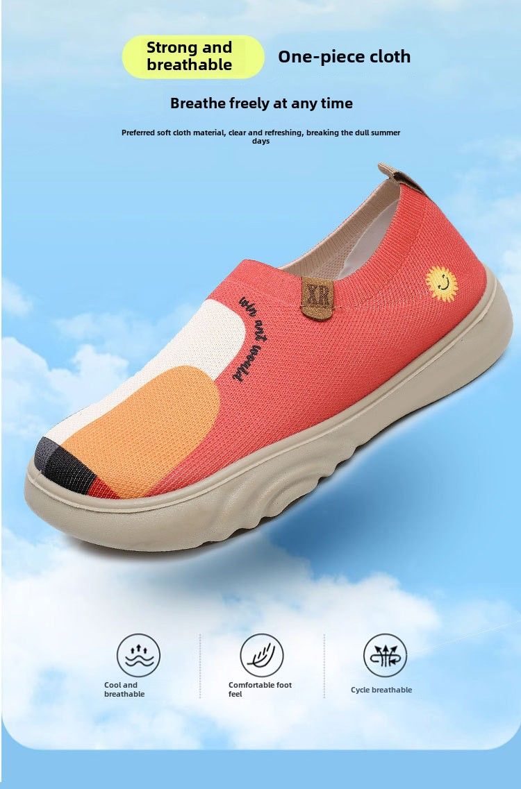 Neue Damenschuhe aus altem Peking-Stoff, trendige, bemalte Freizeitschuhe, weiche Sohle, weiche Oberfläche, fliegendes Weben, dicke Sohle, einpedalige Einzelschuhe_voghion.com