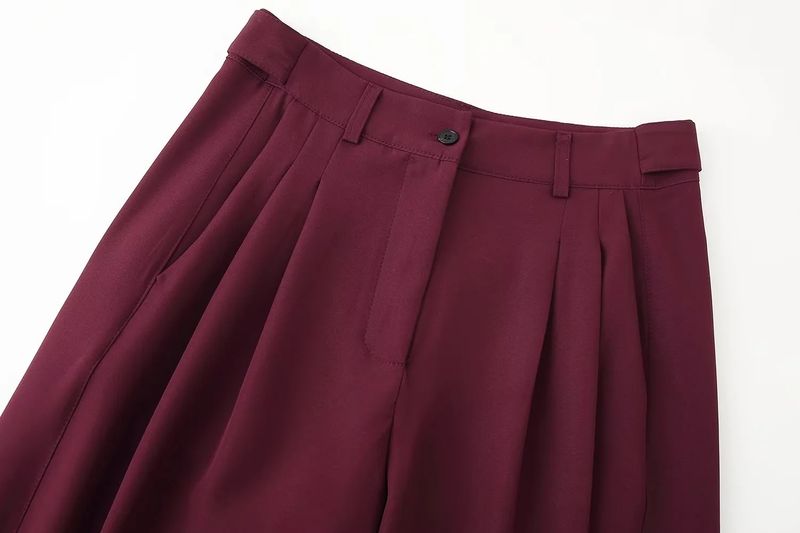 Kadın Giyim Sıcak Satış Moda Takım Elbise Pilot Ceket Palto Pileli Yüksek Bel Pantolon_voghion.com