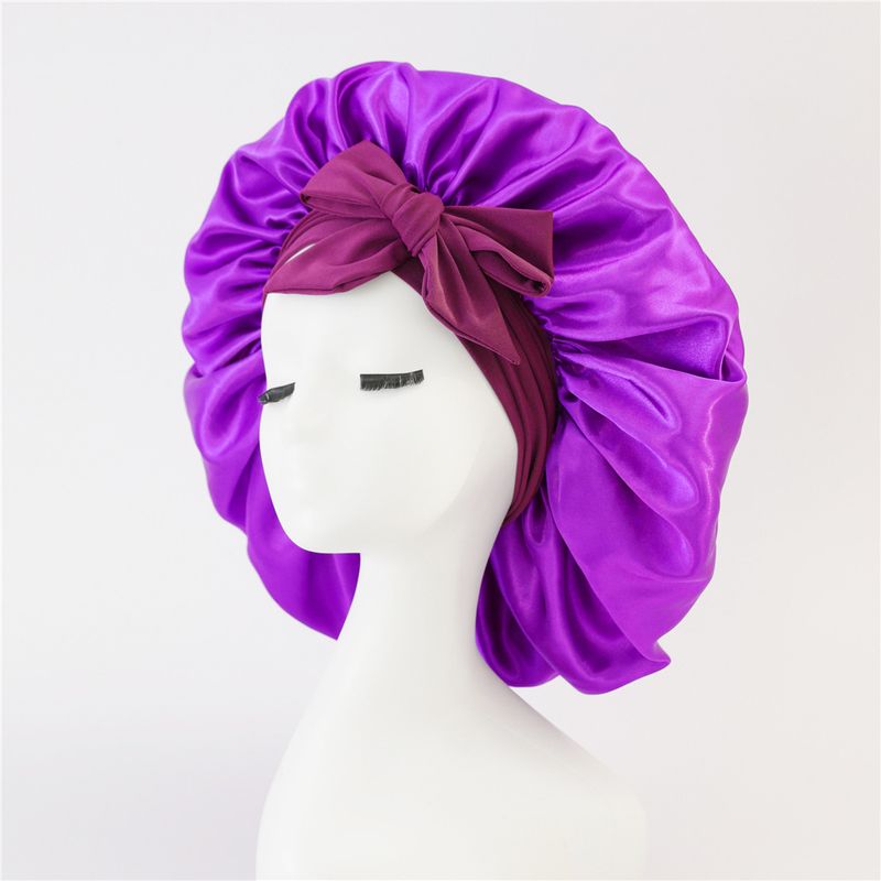 Cappello da sera con fiocco elastico, cappello da parrucchiere a tesa larga, cappello rotondo con fiocco in nastro elastico_voghion.com