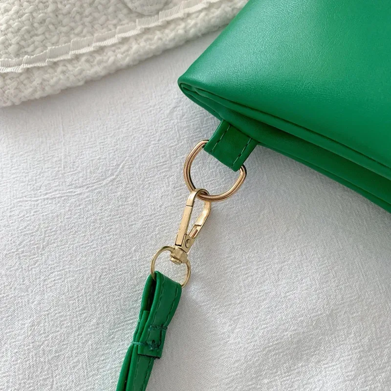 Women Envelope Clutch Solid Color PU Leather Folding Handbag Zipper Closure Casual Style Classic Commuting Bag 250210_voghion.com