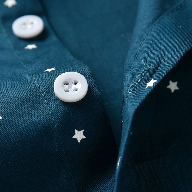 Kinderkleidung Frühling und Herbst Kinderkleidung Jungen Anzug Sterne Druck Langarmhemd Overalls ein Jahr alt Kleid Netzwerk Kinderkleidung_voghion.com