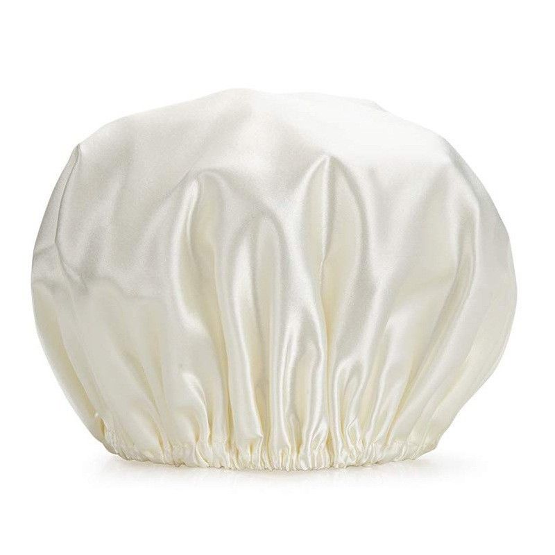 Waterdichte douchekap voor dames - herbruikbare dubbellaagse haarbescherming (elastisch en verstelbaar, universele pasvorm voor baden, zwemmen en spa)_voghion.com