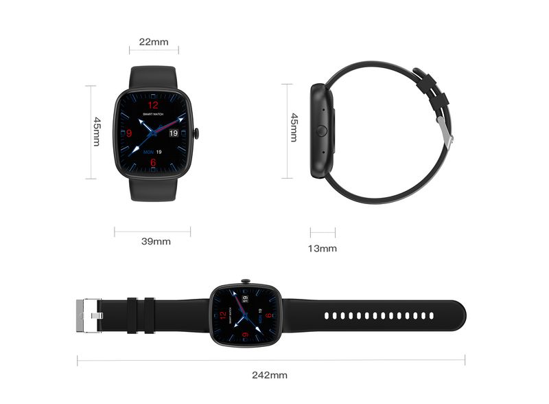 Multifunctioneel smartwatch met Bluetooth-bellen, hartslag- en slaapmonitor, fitnesstracker voor mannen en vrouwen (zwart/zilver/grijs/roze/goud)_voghion.com