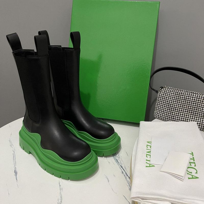 Stivali Martin corti con suola spessa e suola elastica in pelle, nuovi stivali da donna_voghion.com