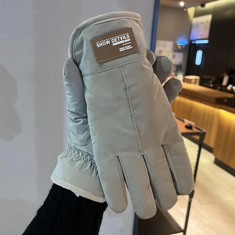 Gants de cyclisme d'hiver en coton pour homme, coupe-vent, résistants au froid, imperméables et en velours épais._voghion.com