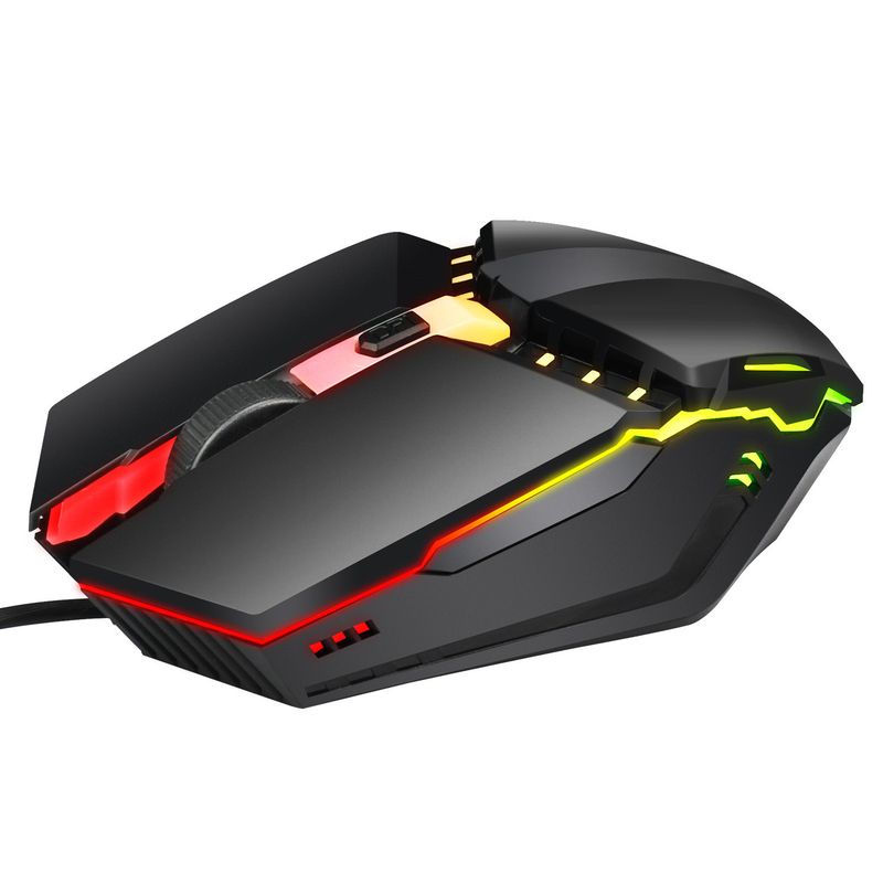 Nuova combinazione di tastiera e mouse cablato con luce colorata emissione 3 velocità 1600 DPI 125 HZ mouse ergonomico da ufficio_voghion.com