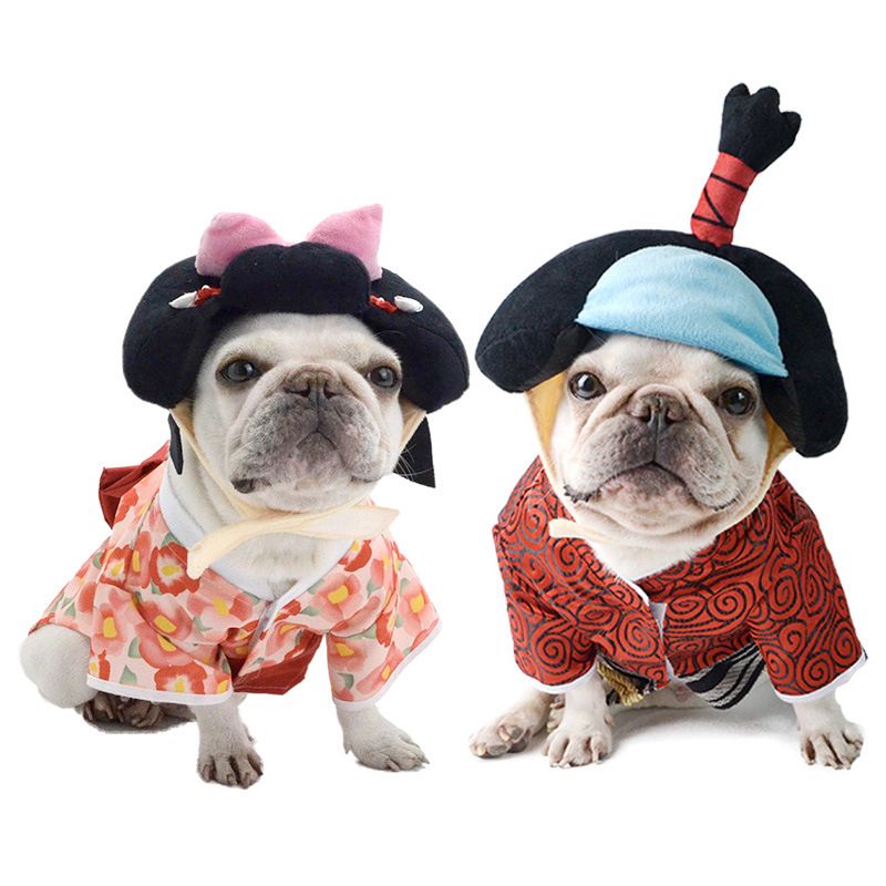 Huisdier Kimono Hond Samoerai Hondenkleding Teddy kleding Kattenkleding Creatieve huisdierkleding schattig_voghion.com