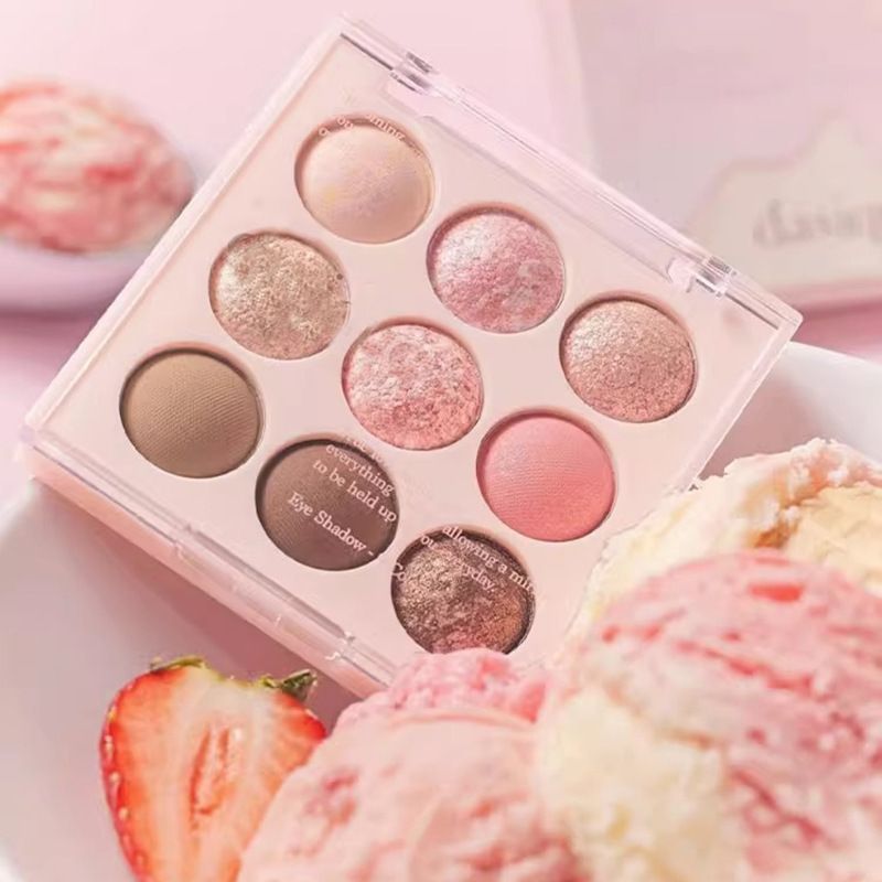Capel Ice Cream Nine-Color Glitter Shimmer Pearl Earth Tone Eyeshadow Potato Mashed Beginner Women_voghion.com