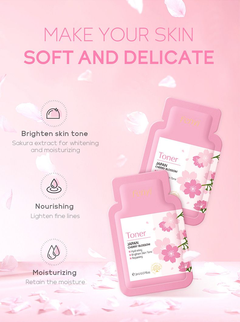 FENYI Sakura 4 daļu ādas kopšanas produktu komplekts mitrinošs un saudzīgs 1 daļas 2 g izmēģinājuma iepakojums ādas kopšanai_voghion.com