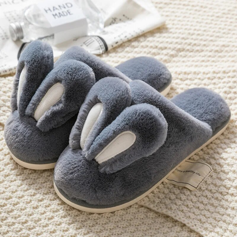 Paar Winter Zu Hause Frauen Schuhe Nette Cartoon Katze Hausschuhe Männer Warme Plüsch Gleitet Schlafzimmer Nicht-Slip Boden Pantoffel_voghion.com