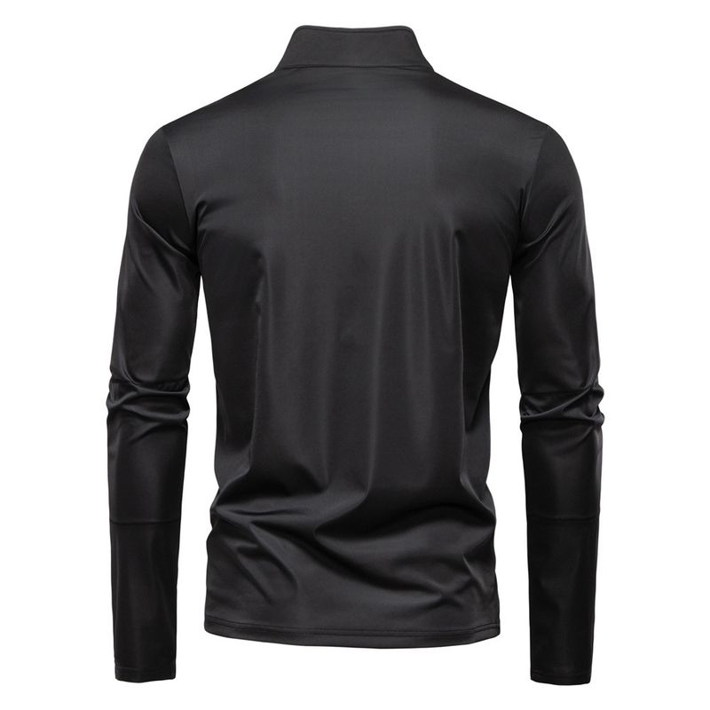 2025 Lente/Zomer Nieuw Heren Zonnebrandcrème en UV-bescherming UPf100+Base Shirt Lange Mouw Half Rits T-shirt Voor Heren_voghion.com