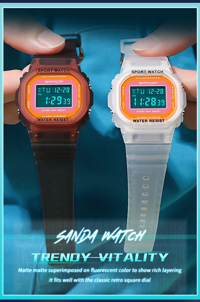 Nyt enkelt display gennemsigtig rem til mænd og kvinder, moderigtigt personlighedsur med lysende og vandtæt rem_voghion.com