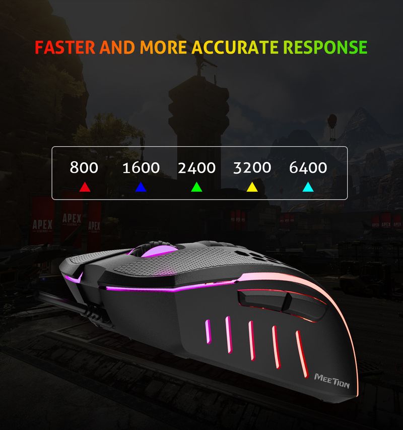 MEETION MT-GM015 Mouse da gioco professionale con superficie a nido d'ape con illuminazione a 7 colori, resistente allo sporco e robusto_voghion.com