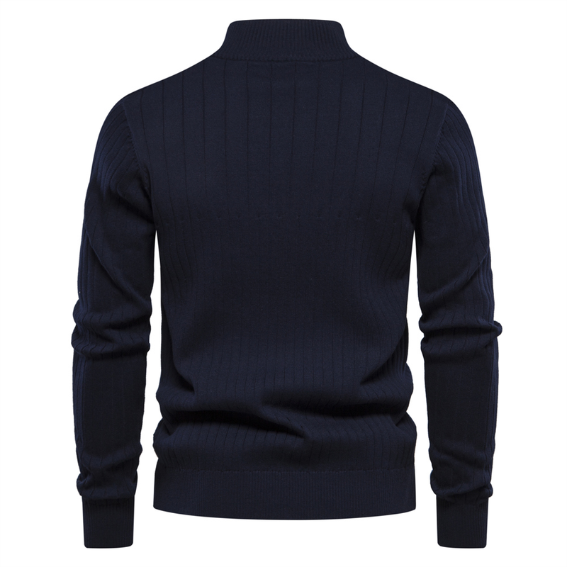2025 Neue Herbst Zipper Pullover Pullover Für Männer Hohe Qualität Warme Winter Stehkragen Baumwolle Gestrickte Pullover Männer_voghion.com