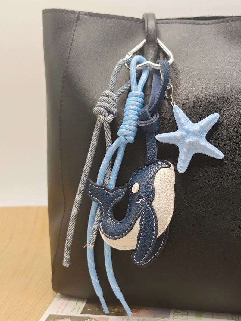 New Cartoon Starfish Braided Rope Keychain Stylish And Versatile_voghion.com