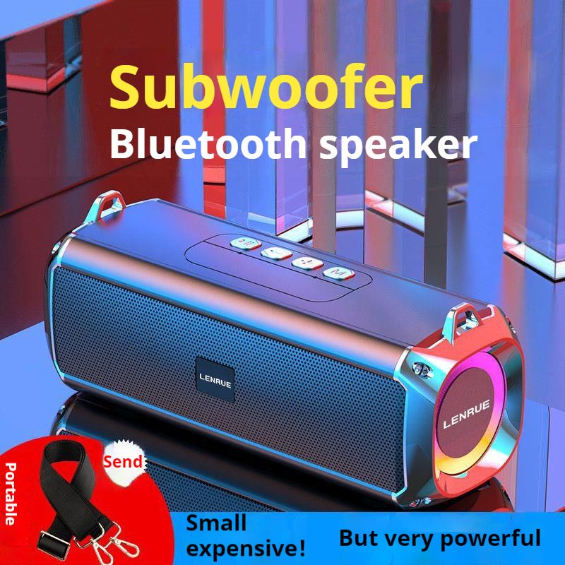 Enceinte Bluetooth portable 20 W avec basses puissantes et lumière colorée, stéréo surround, étanche, sans fil, caisson de basses, boombox, karaoké à domicile_voghion.com