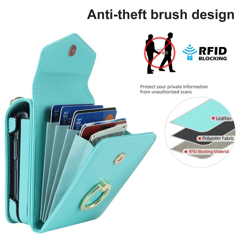 Z Flip6 foldable crossbody phone case with card slot for Flip4 creative multifunctional phone case_voghion.com
