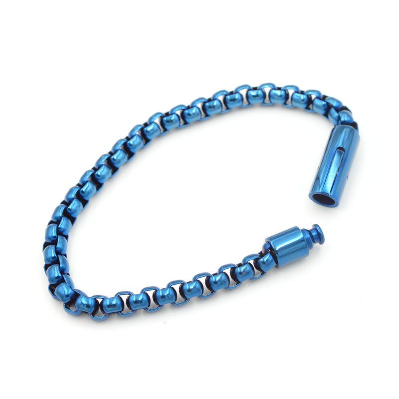 Hip Hop Trend Unisex Titanium Steel Personalit Bracelet 6mm Square Pearl Minimalist Stle Versatile Snap Button_voghion.com