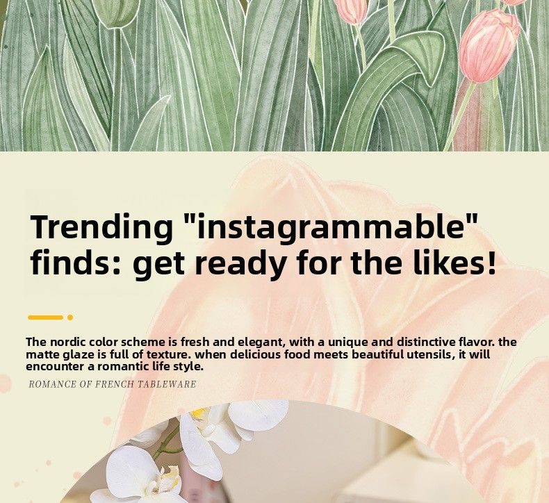 Französisches Geschirrset für den Hausgebrauch, hoher ästhetischer Wert für Mädchen, hübsches Keramikschüsselset, neues geprägtes Geschirr_voghion.com