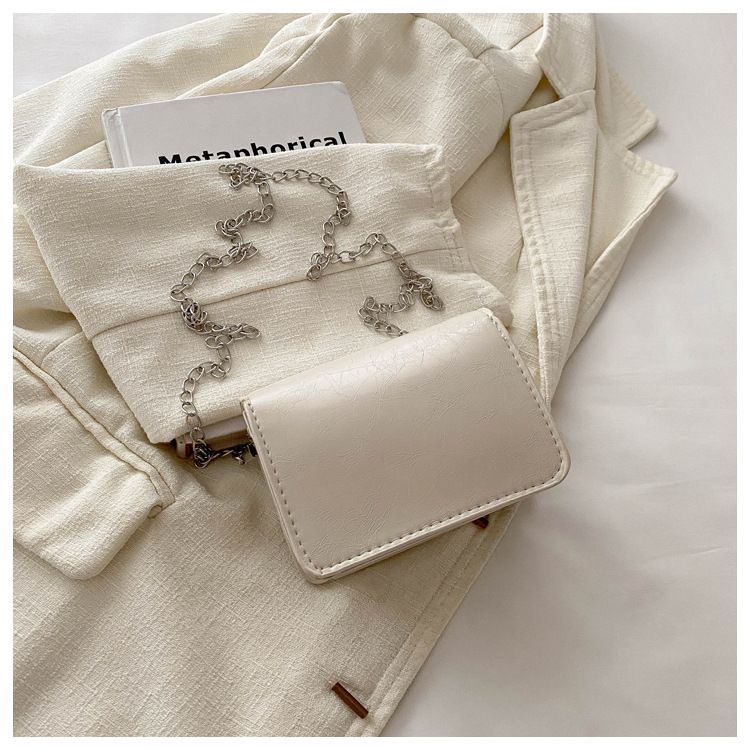 Bolso bandolera cuadrado pequeño con cadena, color liso y fragante, modelos versátiles de moda para mujer._voghion.com