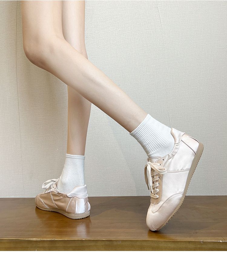 Satinschuhe im Ballettstil für Damen, Nischendesignermode, All-Match-Freizeitschuhe_voghion.com