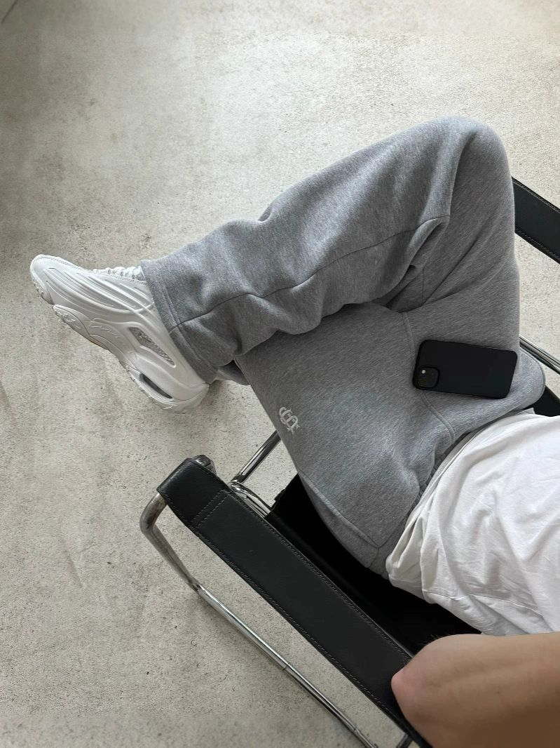 Y2K Street Fashion Hip-Hop Lässige Jogginghose mit elastischem Bund und Reißverschluss, lockere, einfarbige Jogginghose_voghion.com