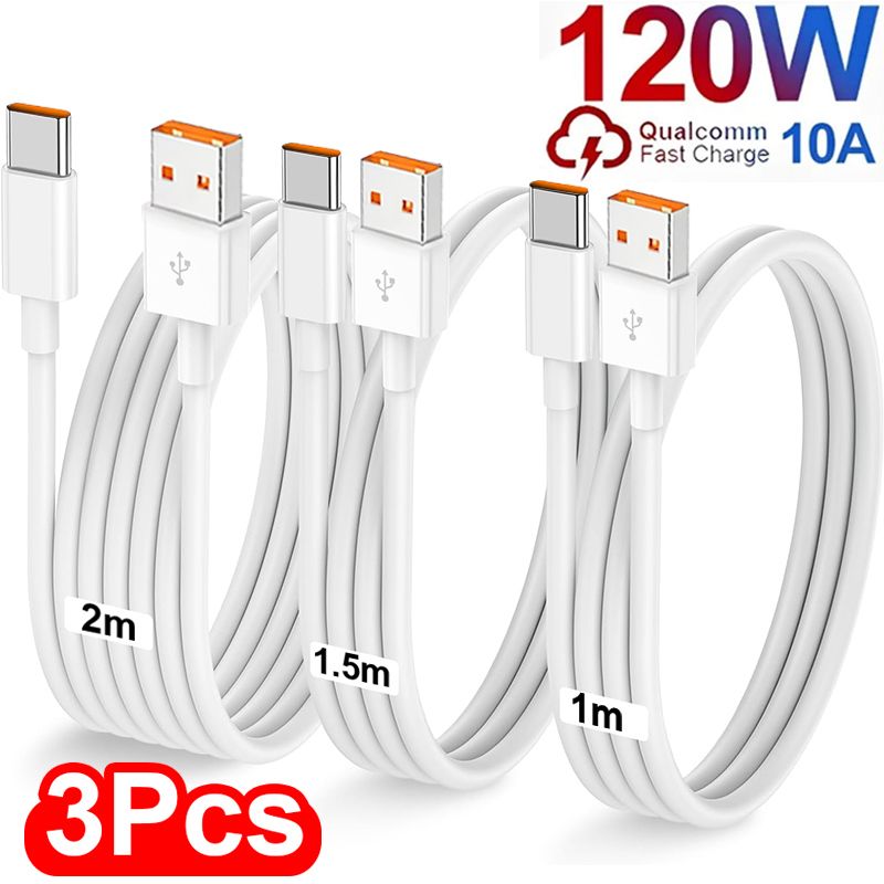 120W 10A USB A To Type C Fast Charging Cable High-speed Data Transfer Wire Cords For Samsung Xiaomi_voghion.com