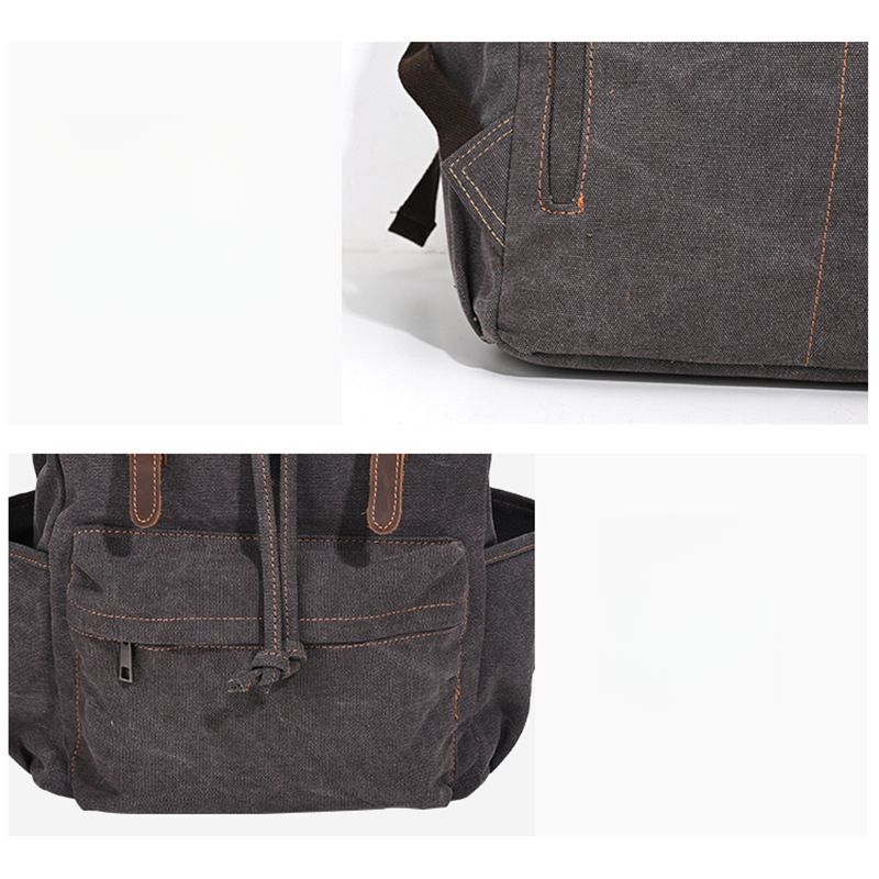 Mochila de viagem de lona grande com alça de couro marrom, mochila masculina, outono/inverno 2025, nova_voghion.com