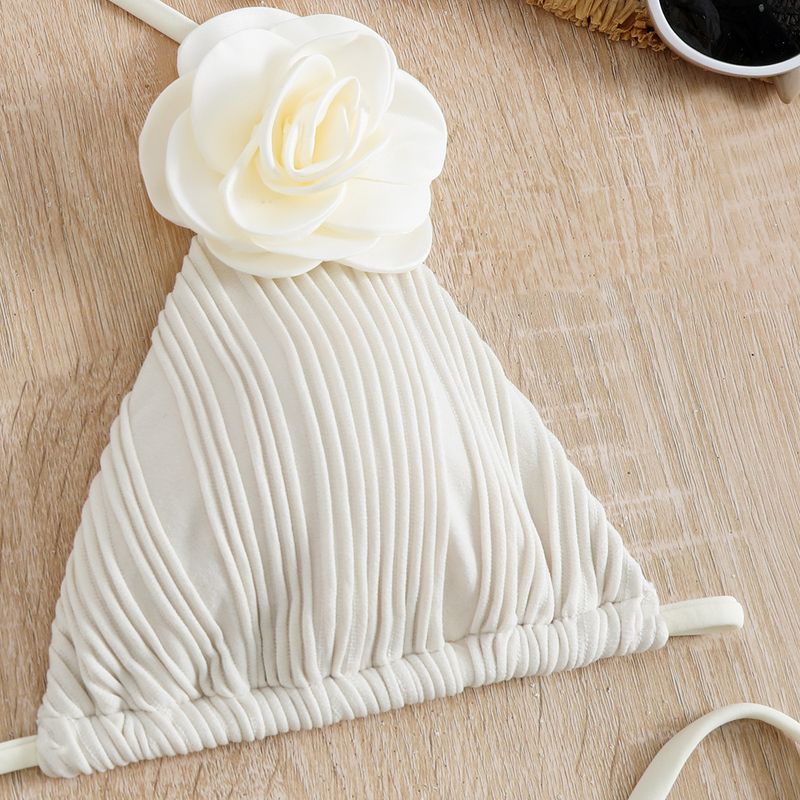 New Three-dimensional Floral Women's Swimsuit Bikini Set_voghion.com