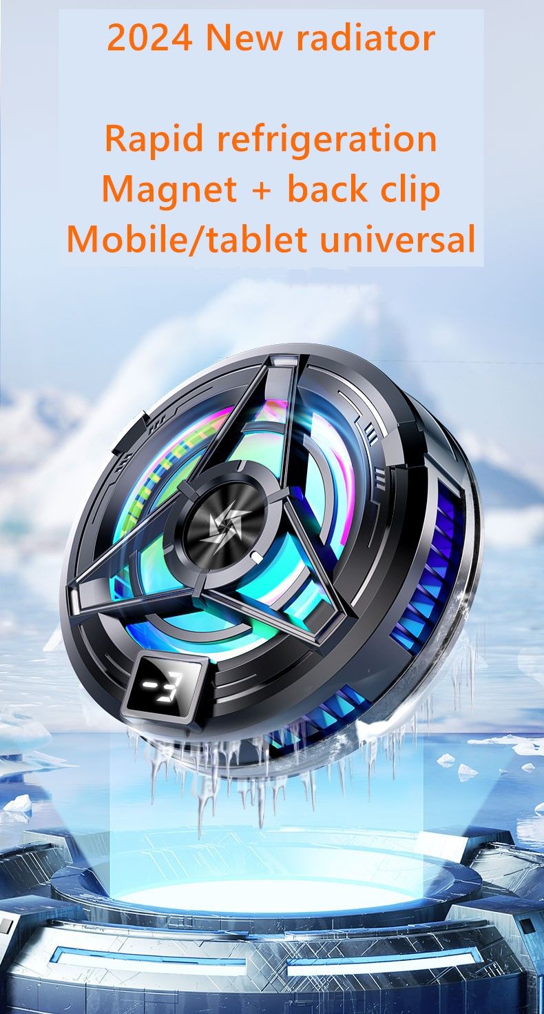 Wireless Charging Magnetic Phone Cooler For IPhone 15, 14, 13, 12, 11 S24 Ultra Back Clamped Phone Fan Game Cooling_voghion.com