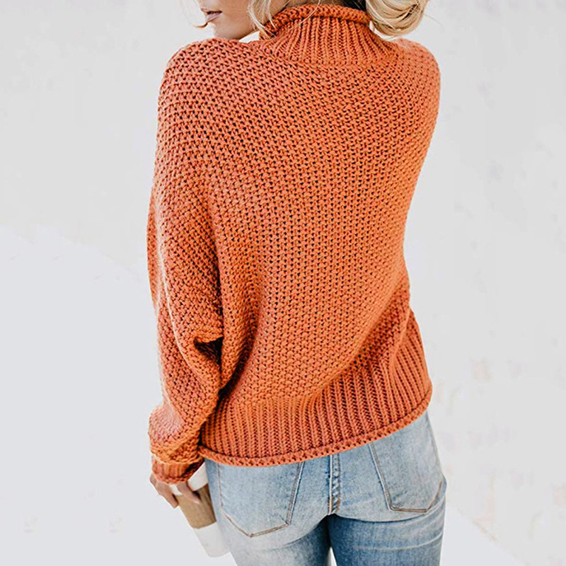 Neue Strickpullover Damen dicker Faden Stehkragen Pullover Pullover Damen Pullover Tops_voghion.com