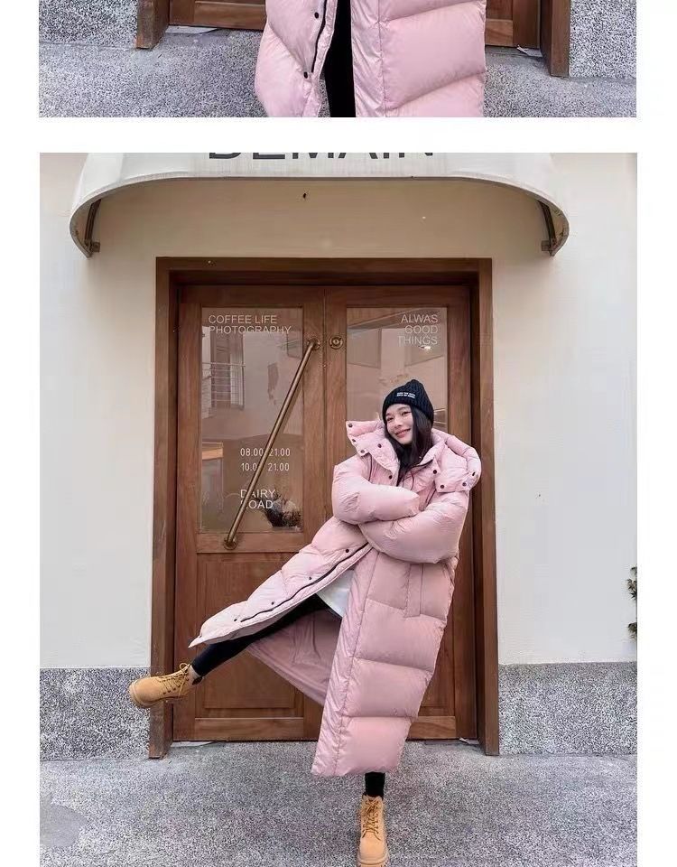 Women's Oversized Hooded Long Puffer Coat Winter Warm Thick Down Alternative Jacket With Pockets (Pink, Black, Khaki, Beige)_voghion.com