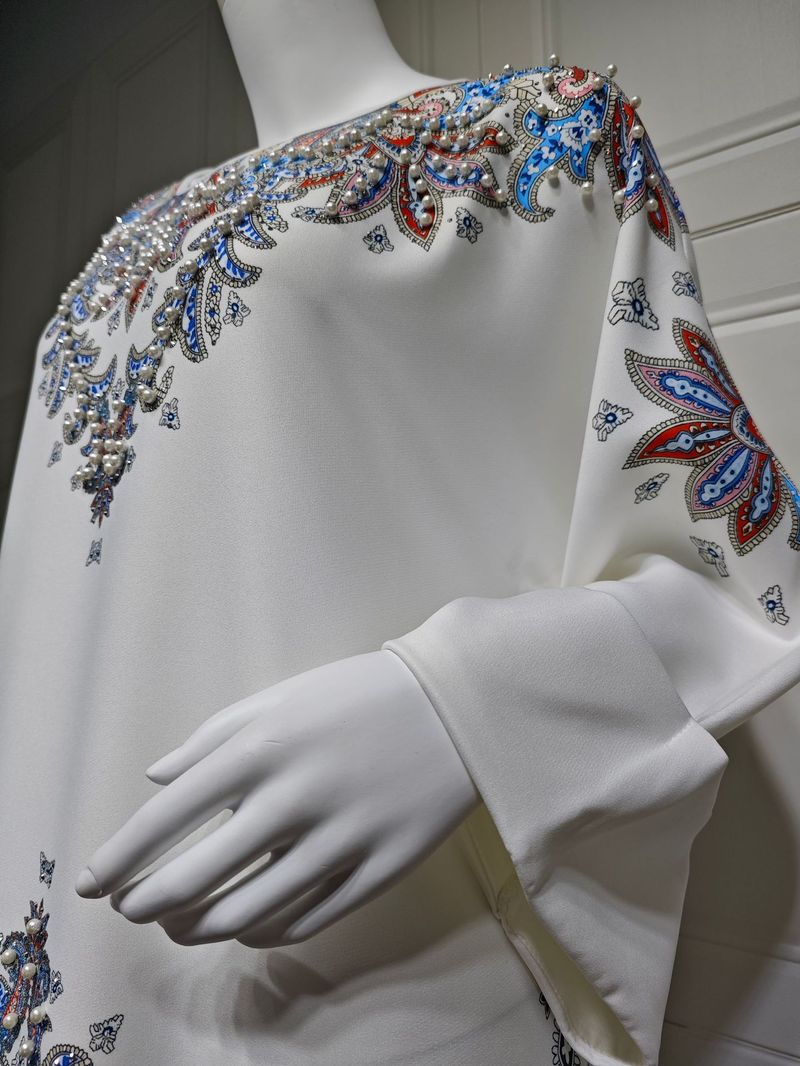 Abbigliamento da donna Abito alla moda musulmana Stampato Posizionamento Fiore Diamante caldo Abito da donna Abito mediorientale_voghion.com