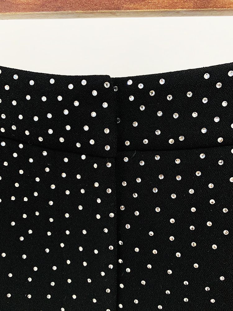 Îmbrăcăminte pentru femei, modă de celebrități, costum fierbinte cu diamant, croială slim fit, cu un nasture, jachetă și fustă_voghion.com