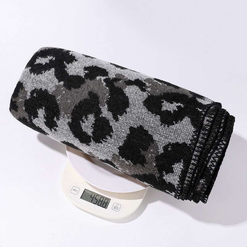 Sciarpa unisex Moda moda lunga lavorata a maglia Mantella tutto-fiammifero stampa leopardo spessa sciarpa calda_voghion.com