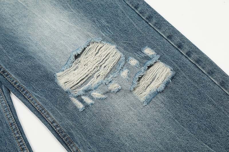 Men's Clothing Washed Distressed Ripped Drape Niche Jeans Men And Women Trendy Retro Loose Casual Straight Pants_voghion.com