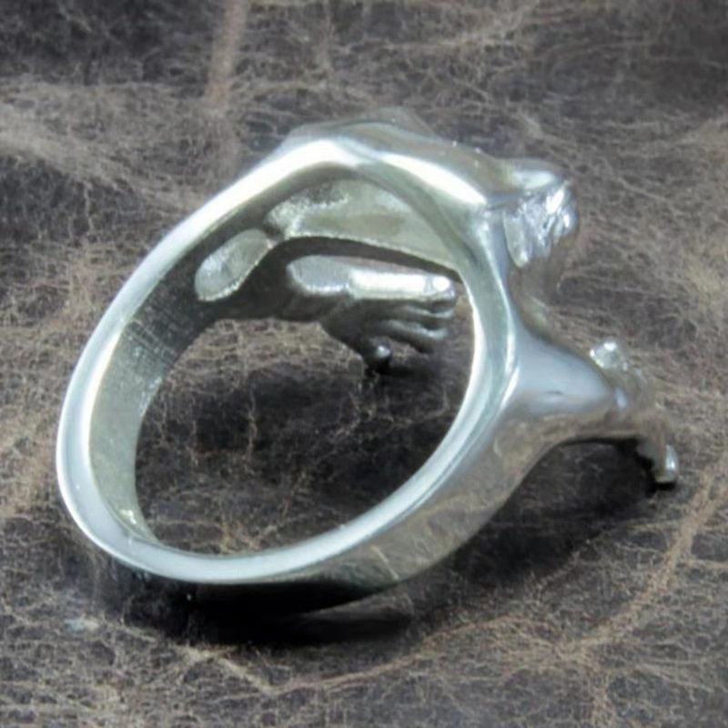 Mode Groda Padda Djur för Kvinnor Män Konstnärlig Design Retro Öppning Anpassningsbar Unisex Kvinnliga Statement Ringar Sier Färg Gåva_voghion.com