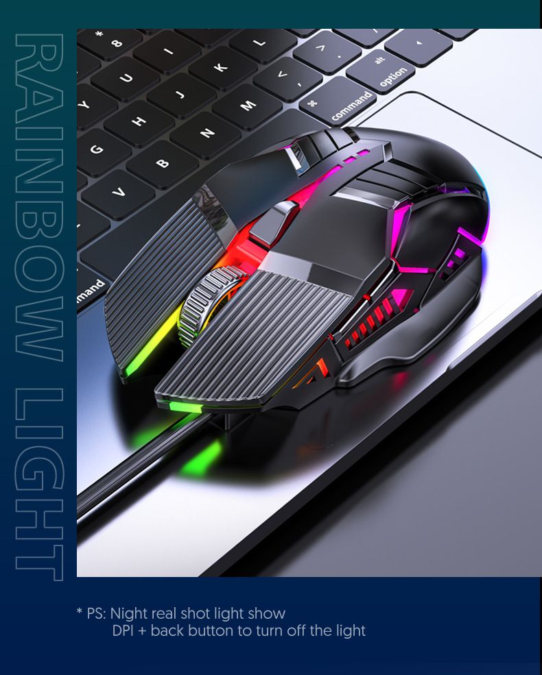 3200DPI Ergonomische Wired Gaming Maus USB Maus Gaming RGB Mause Gamer Maus 6 Taste LED Stille Mäuse Für PC Laptop Computer_voghion.com