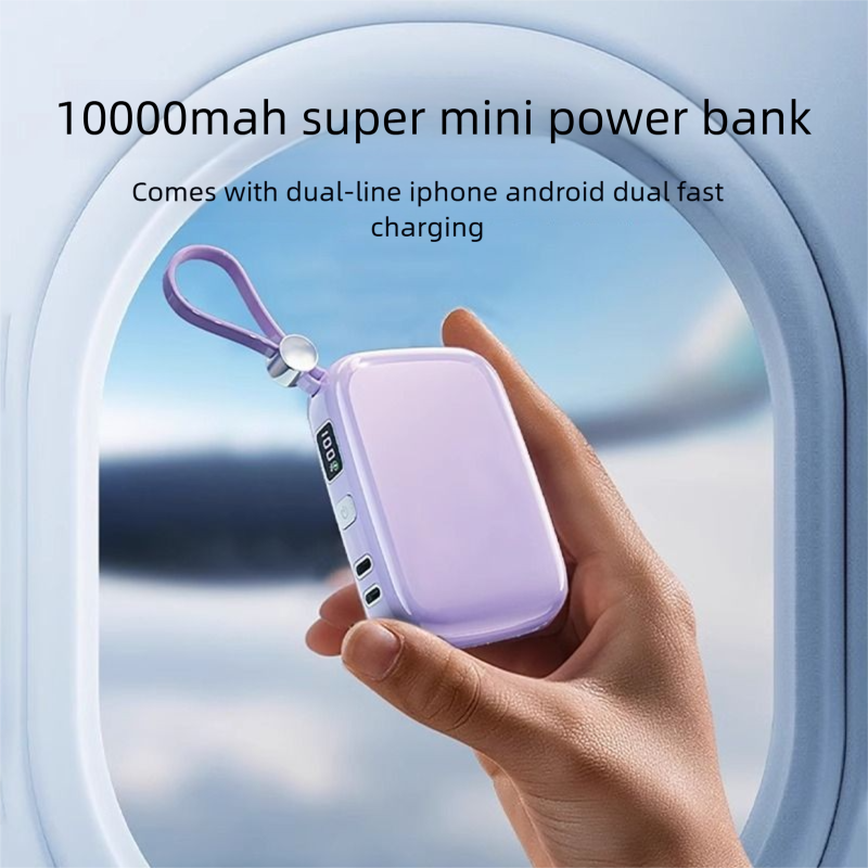 Adatto per iPhone 15/14/13/12 Pro Max Power Bank con cavo integrato 10000mAh Android Ricarica rapida_voghion.com