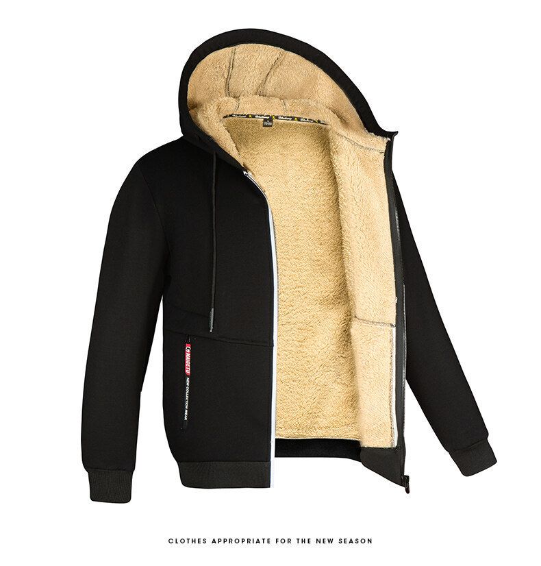 Herrenbekleidung Herren Fleece-Kapuzenpullover - Warme Winterjacke mit Reißverschluss (10 Farben, S-XXXL) Modetrends_voghion.com