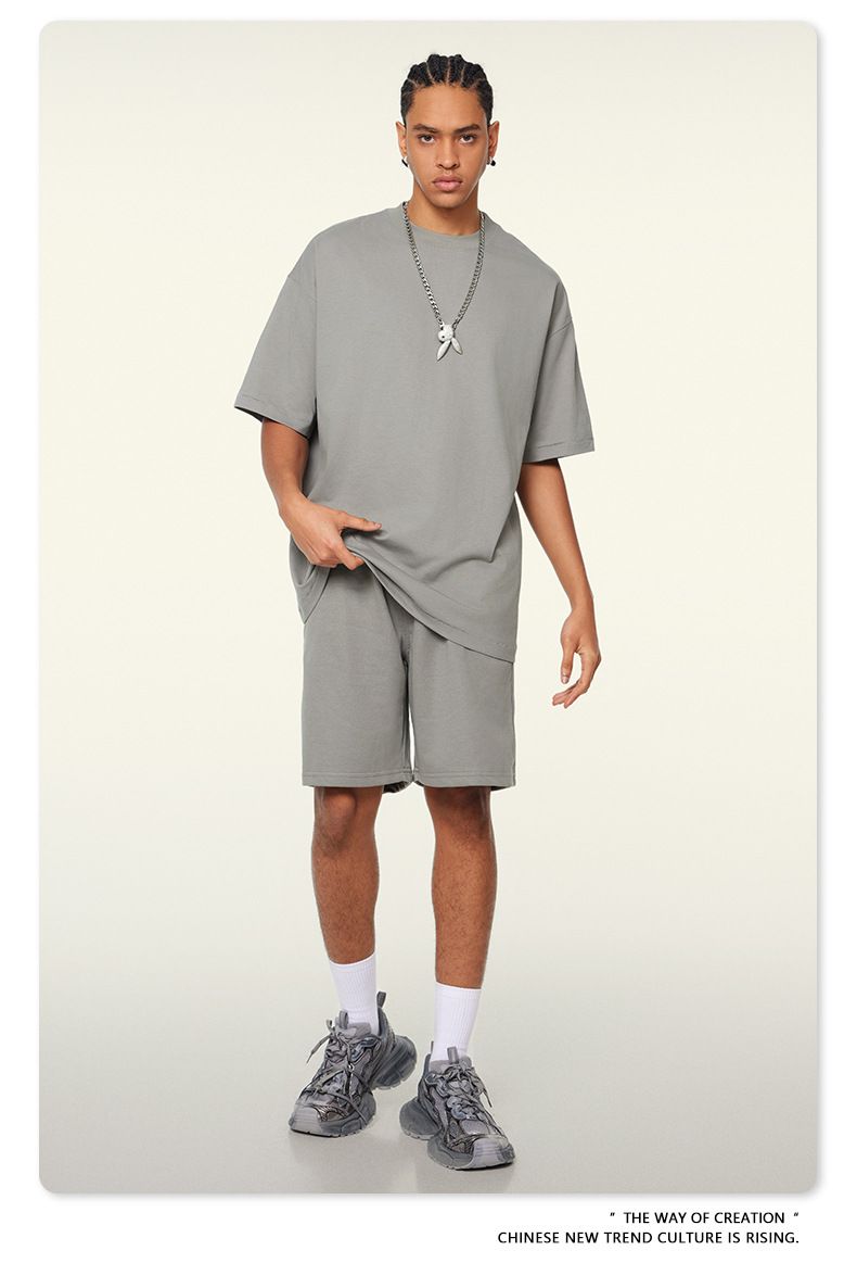 Herren 2024 Frühjahr und Sommer 280G Basic-Shorts, lockere Fünf-Punkt-Hosen der Jugendtrendmarke, Sommer-Herren-Shorts_voghion.com
