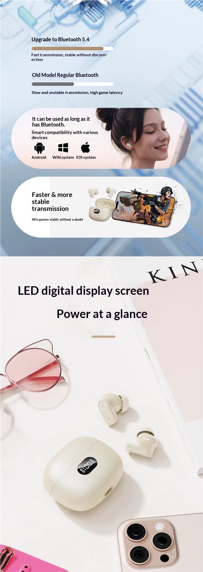 NeoGear Bluetooth Earphones 2025 New Official Genuine ENC True Wireless In-Ear Noise Cancelling Long Battery Life Sports_voghion.com