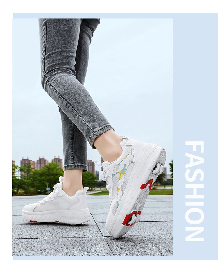 Roller Skates, Roller Skates, Four Wheeled Deformed Shoes, Children's And Teenagers' Wheel Shoes, Double Row Roller Skates_voghion.com