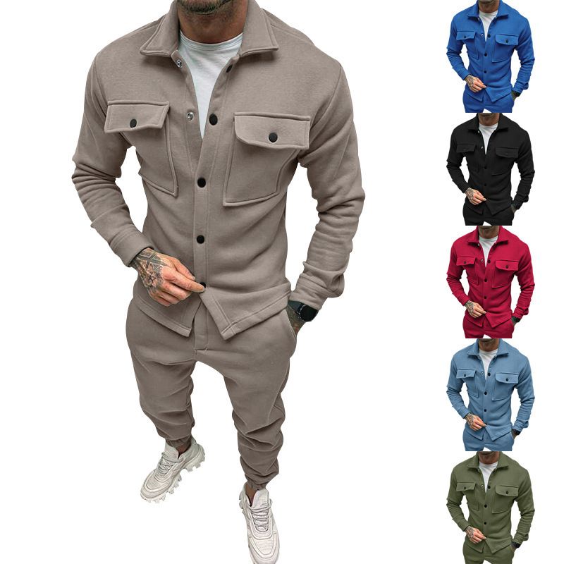 Herbst und Winter neue Knopf Wildleder Herren trendige Casual Anzug Männer_voghion.com