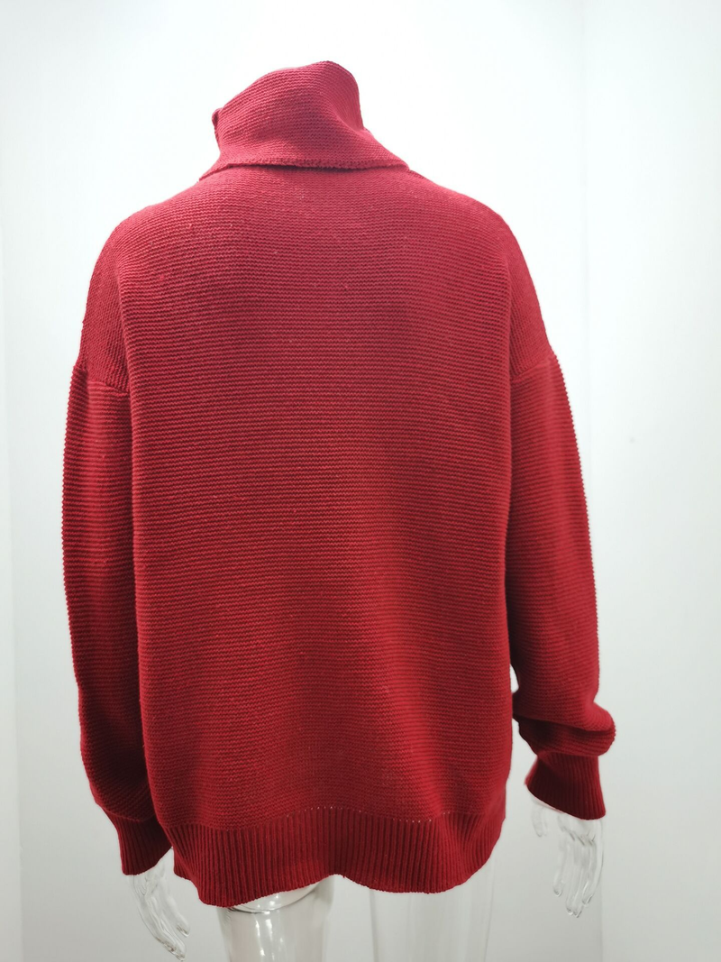 Women's Clothing Autumn and Winter New Thick e Long-sleeved Turtleneck Pullover Sweater_voghion.com
