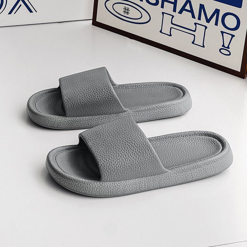 Herrenschuhe, neue, einfarbige, vielseitige, flache Hausschuhe für Zuhause und draußen, lässig, Strand, einzeilig_voghion.com