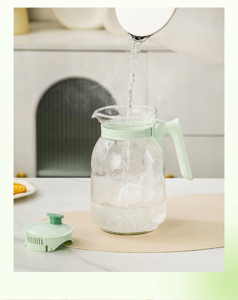 Glas Hochtemperaturbeständige Haushalts-Kaltkochtasse mit großer Kapazität Wohnzimmer-Wasserkrug-Teekanne_voghion.com
