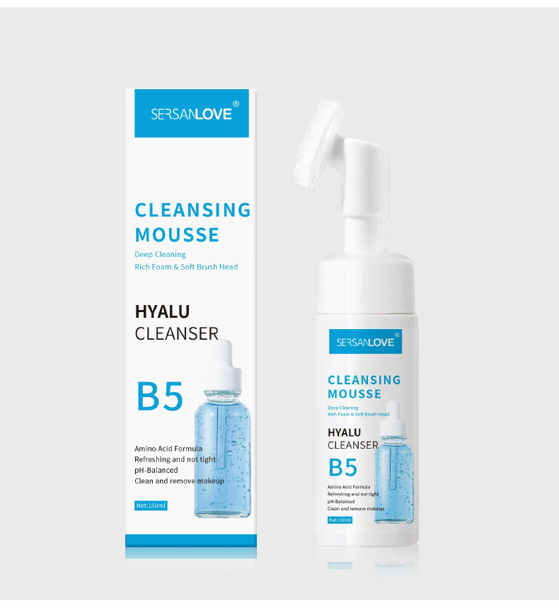 Amino Acid SERSANLOVE Cleansing foam Facial Cleanser Moisturizing, Rejuvenating, Makeup Removing Mousse Bubble_voghion.com